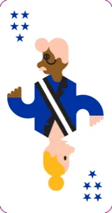 Blue Mayor card from the Mayor card game