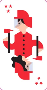 Red Fireman card from the Mayor card game