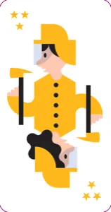 Yellow Fireman card from the Mayor card game