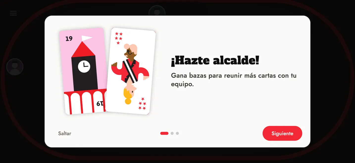 Primera partida guiada: tres imágenes y luego consejos en el momento justo.
