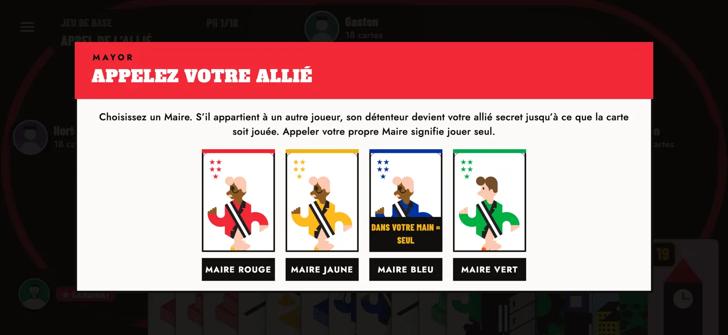 L'appel du Maire : choisissez la couleur de votre allié.