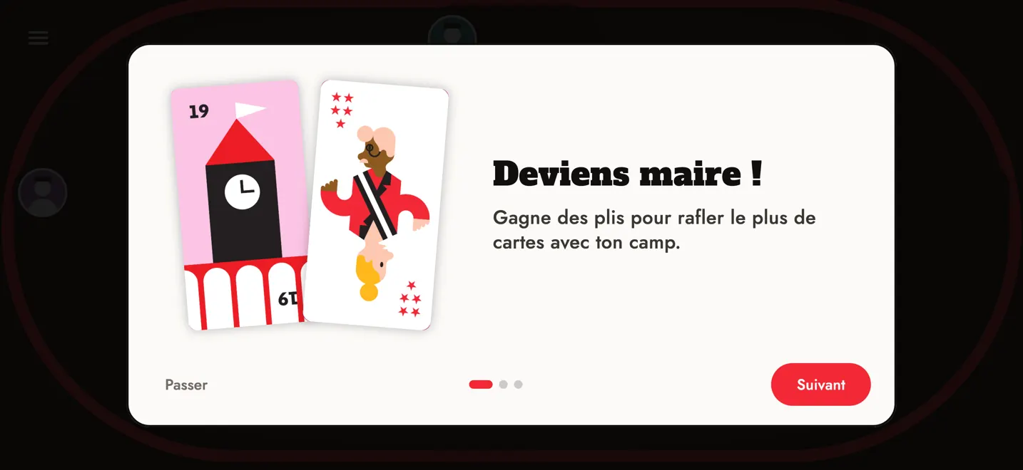 Première partie guidée : trois images, puis des bulles au bon moment.